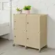[特價]【藤立方】組合2層4格收納置物櫃(4門板+附輪)-自然色-DIY