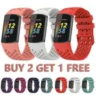 Strap Accessories For Fitbit Charge 5/6 Band Rubber Wristband Bracelet Sport