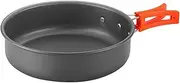 Hemore 8inch Aluminum Alloy Camping Frying Pan with Foldable Handle, Anti-Scalding, Quick Heat Conduction, Sturdy, Multi-Purpose, Compact & Portable, 7.8 inch Diameter, 1.7 inch Height