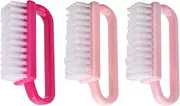 Nail Brushes, 3 Pieces Handle Nail Brush, Hand Wash Brush, Nail Hand Scrubbing Plastic Cleaning Brush, Dust Brush for Cleaning Nails, Plastic Handle Nail Clean Brush Manicure Dust
