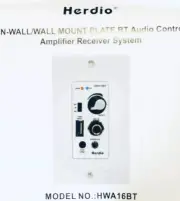 Herdio in Wall Audio Control Amplifier Receiver 2 Channel Wall Plate with USB