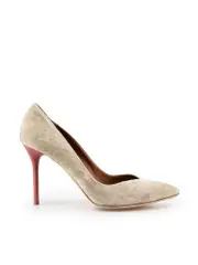 Ecru Velvet Point Toe Pumps