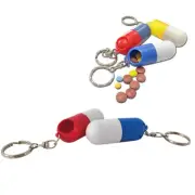 20pcs Pill Case Keychain Pill Boxes Capsule Shape Waterproof Pill Box