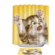 Funny Cats for Kids the Panic Attack Kitty Shower Curtain