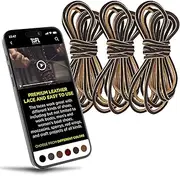 [TOFL] Leather Boot Laces Logger Style -Easy Sizing Just Cut to Fit. 108 Inches long bootlaces