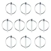 3/16” Lynch Pin, 10 Pcs Carbon Steel Linch pins with Ring Heavy Duty Quick Re...
