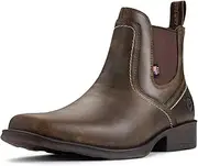 [SUREWAY] Men's Western Slip On Work/Casual Boots for Men,Pull-On Square-Toe Chelsea Boots,Extremely Comfortable Durable Proved,Superior Oil/Slip Resistant,Thicker Imported Leather