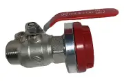FIRE SERVICE WATER SUPPLY 65 STORZ FITTING RED CAP + 2" Male BRASS BALL VALVE