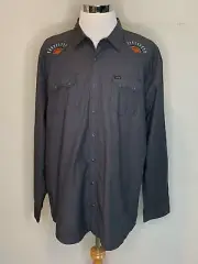 Howler Bros Crosscut Deluxe Sunbeams Shirt Rare Mens Snap Gray Sz XXL NWT