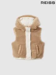 Reiss Brown Kara 13-14 yrs Reversible Quilted Borg Gilet (E85671) | $195