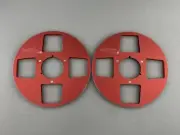 2X Pro 10.5" REVOX 1/4" Red Aluminium Tape Reels For Reel To Reel Tape Recorders