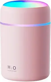 Nebula-X Colorful Portable Mini Humidifier,Essential Oil Diffuser Aroma Essential Oil USB Cool Mist Humidifier,2 Adjustable Mist Modes, Super Quiet,for Car,Office,Bedroom (Pink)