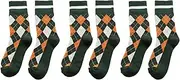 [DEEPWIN] Diamond Grid Checkerboard Socks Vintage Warm Men's Thickened Terry Socks Personalized Fashion Grid Socks