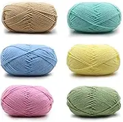 Crochet Yarn, 50 g Hand Knitting Yarn, Available in 6 Cotton Threads, for Hand Knitting Yarn, Cotton Yarn, Crochet and Crafts, 6 Colours