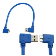 30cm USB 3.0 A male to Micro B plug 10 pin 90 degree right angle Cable cord