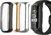Screen Protector intended for Samsung Galaxy Fit 2 SM-R220 Case, Full of Cover Galaxy Fit 2 TPU Soft Flexible TPU Silicone Shock-Proof and Scratch-Resistant Protector Cover Case intended for Samsung Galaxy Fit 2 SM-R220 Smartwatch (Black,Silver,Clear,Rose)