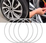 Wheel Rim Protector(Set of 4), 15-22 Inch Car Rim Guard, Universal Rim Guard Trim Rings, Curb Rash Prevention, Self Adhesive, Easy Installation, Car Wheel Rim Protectors Guard,18in,Silver