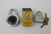 2 Master Padlock Combination Lot Lot w/ Keys and Original Box