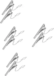 [BESPORTBLE] 4sets Elegant Iron Tie Clips for Men Necktie Holder Clip Business Flat Tie Clip for Business Meetings 2pcs*4