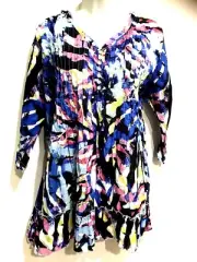 plus sz S (16) TS TAKING SHAPE Palm Frond 100% Cotton Tunic Top Shirt soft NWT