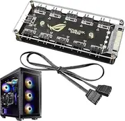 Led Splitter Cable - Motherboard Argb Cable, Argb Lighting Cable | Efficient Argb Cable Connecting RGB Strips, 11 Port Addressable Argb Motherboard Extension Cable for Linking Multiple Points
