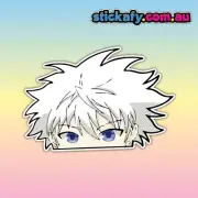 Killua Peeking Sticker | Vinyl Car Decal Funny Aussie Meme Adult 4wd