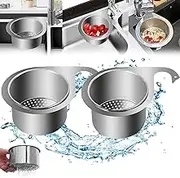 2PCS Stainless Steel Swan Sink Strainer Basket,Stainless Steel Sink Drain Strainer Basket,Corner Sink Filter Strainer Basket,Faucet Hanging Filter Basket,Easy to Use Swan Drain Basket for Kitchen