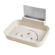 Soap Holder Hollow Smile Face Thicken PP Self-Adhesive Wall Mounted Self Draining Soap Holder for