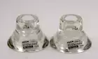New IKEA Clear Glass 2 Way Candle Holders K M Hagberg 3" Set of 2
