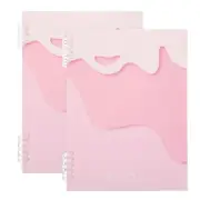 2Pcs 10"x7" Inch Spiral Notebook Refillable Meeting Graduation, Pink