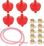 Windance Inline Fuel Filter Kit,include 1 Meter 1/4 Inch ID Fuel Hose 5pcs Fuel Filters 10pcs Tube Clamp Fuel Line Replacement for Motorcycle/Tractor/Lawn Mower/Boats/ATV/Go Karts