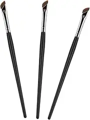 Ipetboom Eyebrow Brush Set 3pcs Eye Makeup Tools Angled Liner Flat Concealer Brow Brush Soft Faux Fibers for Easy Application