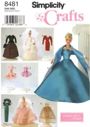 Vintage 1981 Barbie Patterns, 9 Designer Party Dresses and Gowns Simplicity 8481