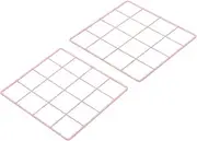 uxcell 8"x8" Wire Grid Panel, 2 Pack Board Photo Pictures Memo Display Grid Panels Hanging Organizer Wall Decorative Panel for Home Office Wedding, Pink