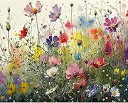 Paint by Number for Adults. Flowers Cluster Paint by Numbers for Adults Beginner Drawing Paintwork with 3 Paintbrushes Paint Canvas Oil Painting 16” x 20”
