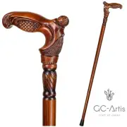 Wooden Walking Cane Stick for men women Hand Carved Crafted Weaving Comfortable