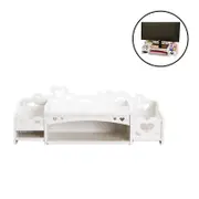 Nevenka Wooden Laptop Stand Riser iMac Monitor Stand Desk Attachment-White