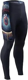 [AIXIWAWA] Men's Cycling Pants (Open Eye in Space) Print Outdoor Tights 3D Padded Bike Riding Long Pants