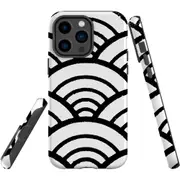 For iPhone 14 Pro Max Case Tough Protective Cover, Japanese Folk Waves