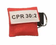 10 Red CPR Face Shield Masks in Pocket Keychains