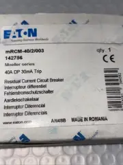 Eaton mRCM-40/2/003 Residual Current Circuit Breaker 40A DP 30mA Trip - 142756