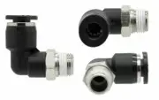 10 x 1/4" OD - 3/8" NPT Male Elbow One Touch Push to Connect Air Fitting