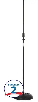 On-Stage MS7201B Round Base Microphone Stand (2-pack)