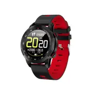 Real Full Touch Screen Real-time ECG Heart Rate O2 Test Alipay Quick Release Strap Smart Watch RED COLOR