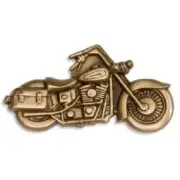 Brass Motorcycle Applique for Funeral Box/Cube Cremation Urn, Pewter Also Avail.