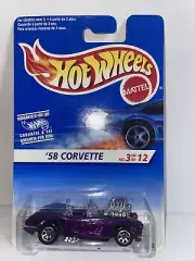 Hot Wheels 1995 #341 Model Series 3/12 '58 CORVETTE COUPE Purple w/7 Sp