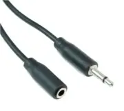 3.5mm Mono Male to Female Shielded Extension Cable 25 ft.