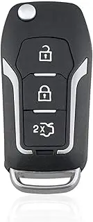 FLJKCT 3 Buttons Car Remote Key Shell Modified Flip Folding Smart Car Key Case,for Ford Focus 2 3 Mondeo Fiesta