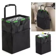 Car Trash Bag Litter Can Garbage Waste Bin Seat Organizer Storage Box For Trip