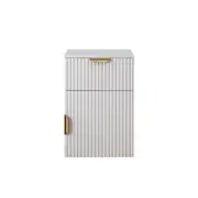 European Cabinetry Fluted Pull Brass Porto Bedside Table White